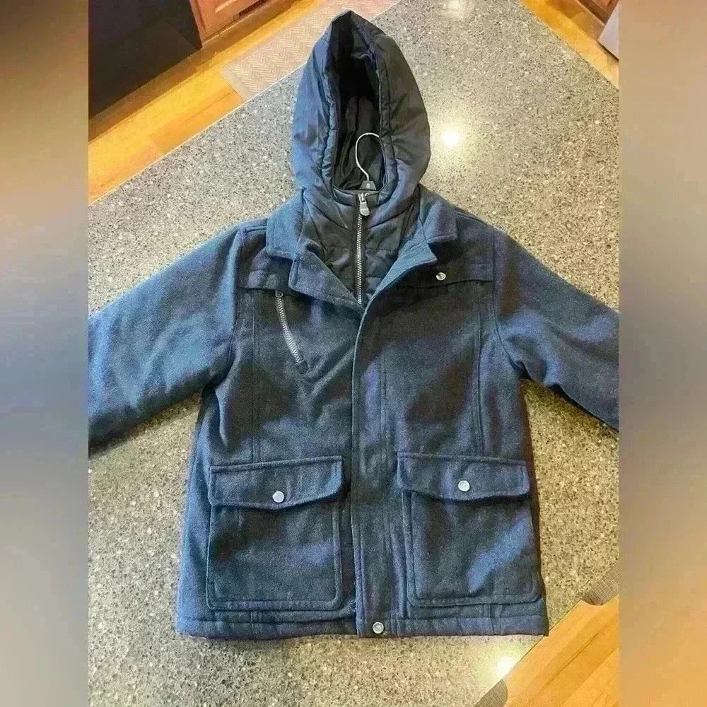 Trendy HAWK & Co Casual/Holiday/ Winter Coat/Jacket with hoodie! So cute!